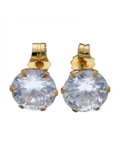 Pendientes de Oro amarillo con Circonitas