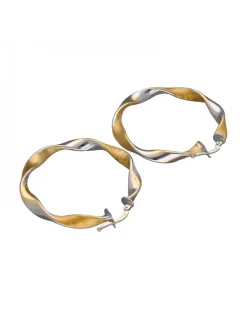 Pendientes de Oro amarillo y blanco 18K con diseño redondo