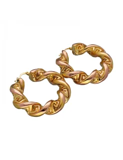Pendientes de Oro amarillo y rosado 18K con diseño redondo