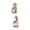 Pendientes de oro blanco 18K con diseño y circonitas