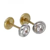 Pendientes de oro blanco y amarillo 18 Kl con zircones