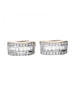Pendientes de oro blanco 18 kl con zirconitas