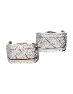 Pendientes de oro blanco 18 kl con zirconitas