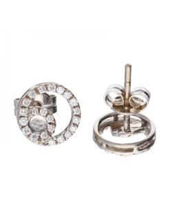 Pendientes de oro blanco 18 kl zirconitas