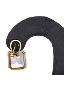 Pendientes de oro blanco 18K con diseño y circonitas