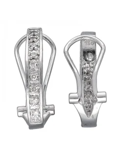 Pendientes de Oro blanco 18K con diseño largo, Corazones, Estrellas, Lunas y Brillantes
