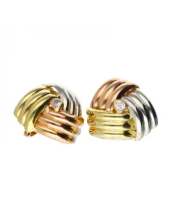 Pendientes de oro, oro blanco y oro rosa 18 kl