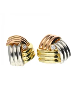 Pendientes de oro, oro blanco y oro rosa 18 kl