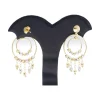 Pendientes largos con diseño oro amarillo 18kl