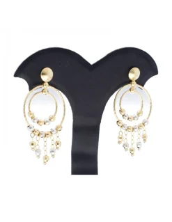 Pendientes largos con diseño oro amarillo 18kl