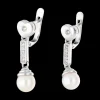 Pendientes oro blanco con perla y zirconitas oro blanco 18kl