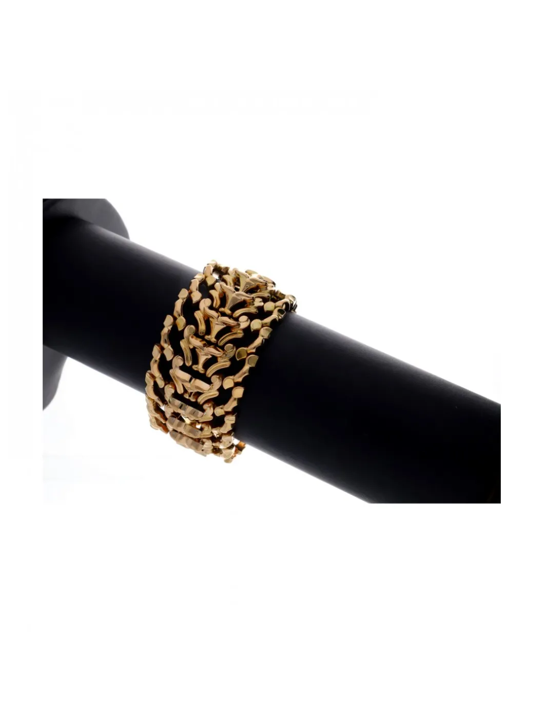 Pulsera ancha de Oro amarillo con diseño original y moneda antigua