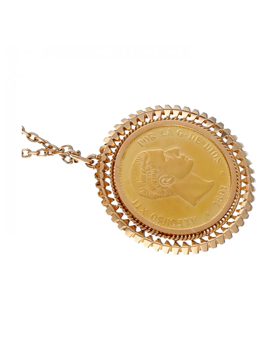 Pulsera ancha de Oro amarillo con diseño original y moneda antigua