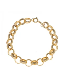 Pulsera de Oro amarillo con diseño de eslabones Rolo