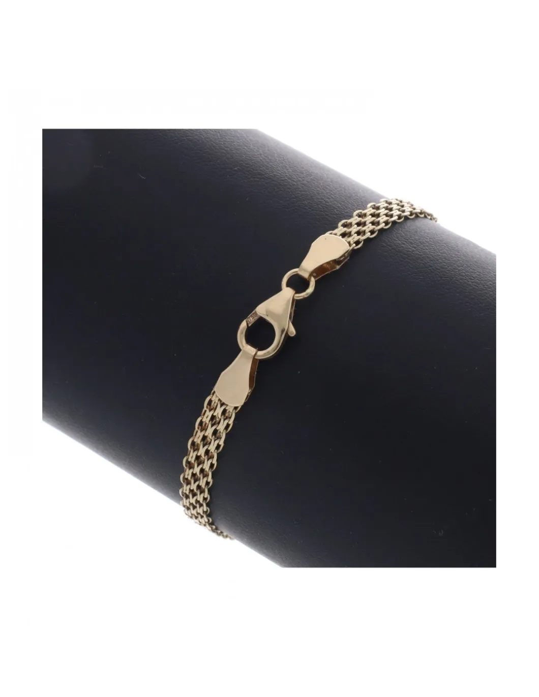 Pulsera de Oro amarillo con diseño de Infinito y Circonitas