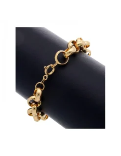 Pulsera de Oro amarillo con diseño de eslabones Rolo