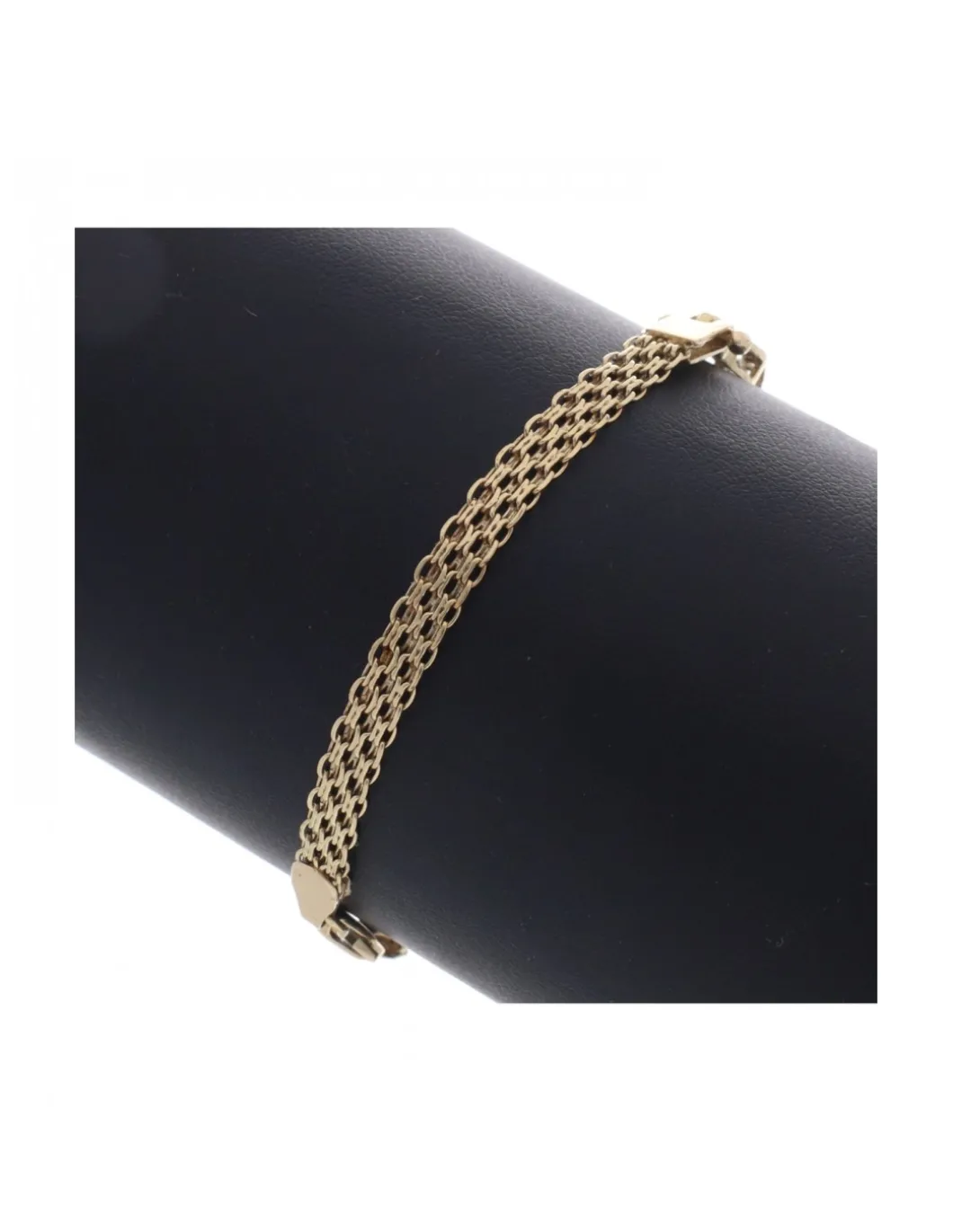 Pulsera de Oro amarillo con diseño de Infinito y Circonitas