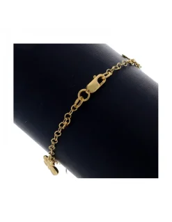 Pulsera de Oro amarillo con diseño de eslabones y Mariposas