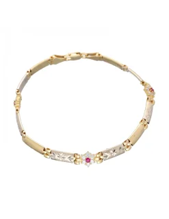 Pulsera de Oro amarillo 18K con diseño Semirrígido y Circonitas