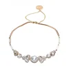 Pulsera de Oro amarillo, rosado y blanco 18K con diseño y Circonitas