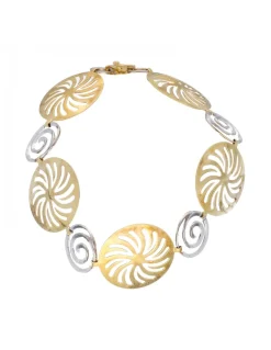 Pulsera de Oro amarillo y blanco con diseño de Eslabones en Espiral