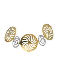 Pulsera de Oro amarillo y blanco con diseño de Eslabones en Espiral