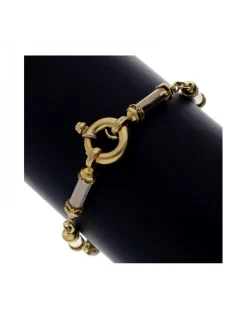 Pulsera de Oro amarillo y blanco con diseño semirrígida