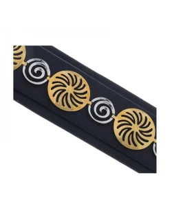 Pulsera de Oro amarillo y blanco con diseño de Eslabones en Espiral