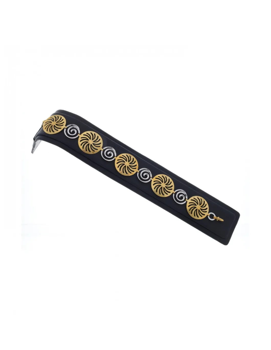 Pulsera de Oro amarillo y blanco con diseño de Eslabones en Espiral