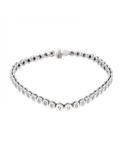 Pulsera de oro blanco 18 kl con diamantes