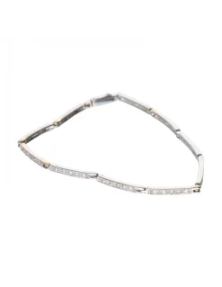 Pulsera de oro blanco 18 kl con zirconitas