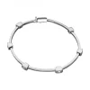 Pulsera de Oro blanco 18K con diseño semirrígida y Brillantes Moissanites