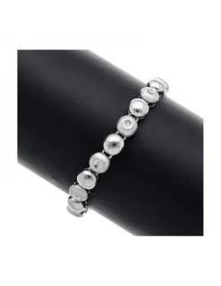 Pulsera Reviere de oro blanco 18K con diseño y brillantes