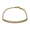 Pulsera tipo Esclava de oro amarillo con eslabones Garibaldi y Circonitas