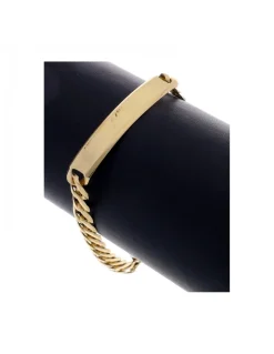 Pulsera tipo Esclava de Oro amarillo con eslabones Barbados 6 caras