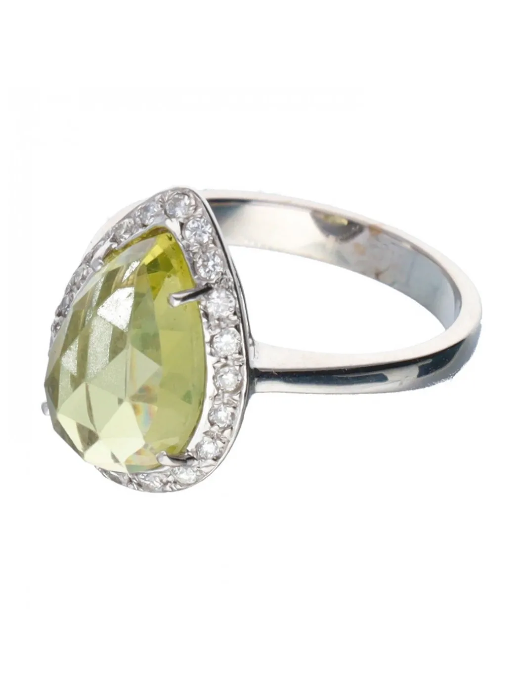 18 quilates Oro - Anillo - 6.21 ct Cuarzo - Diamantes
