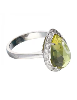 18 quilates Oro - Anillo - 6.21 ct Cuarzo - Diamantes