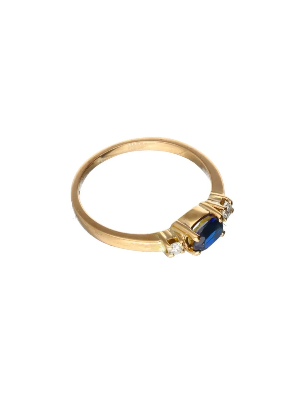 18 quilates Oro - Anillo Zafiros - Diamante
