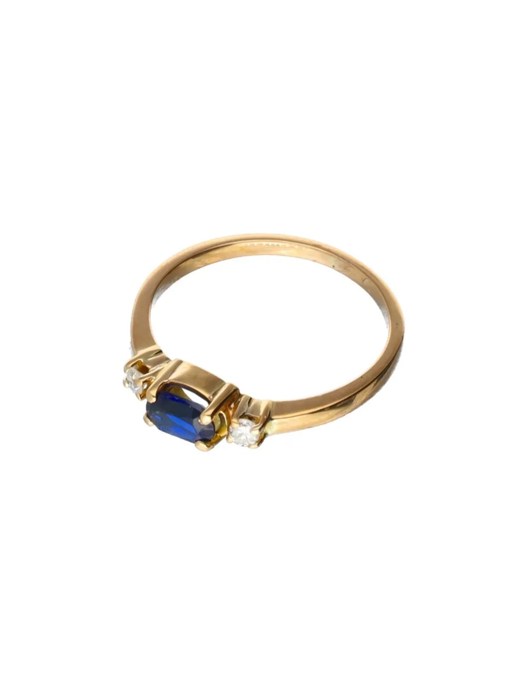 18 quilates Oro - Anillo Zafiros - Diamante