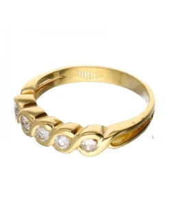 18 quilates Oro amarillo - Anillo - 0.03 ct Diamante
