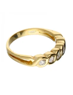 18 quilates Oro amarillo - Anillo - 0.03 ct Diamante
