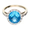 18 quilates Oro blanco - Anillo - 4.84 ct Topacio - Diamantes
