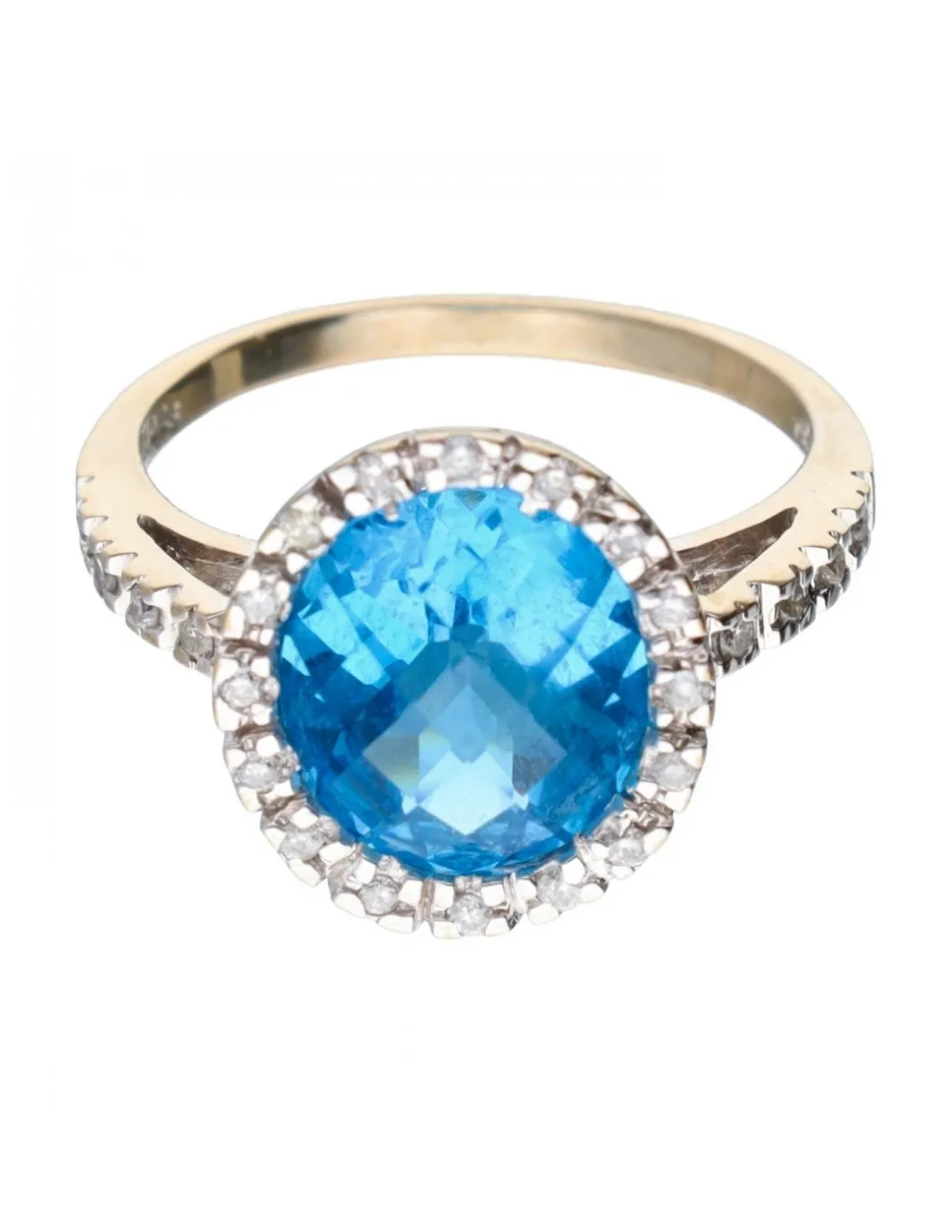 18 quilates Oro blanco - Anillo - 4.84 ct Topacio - Diamantes