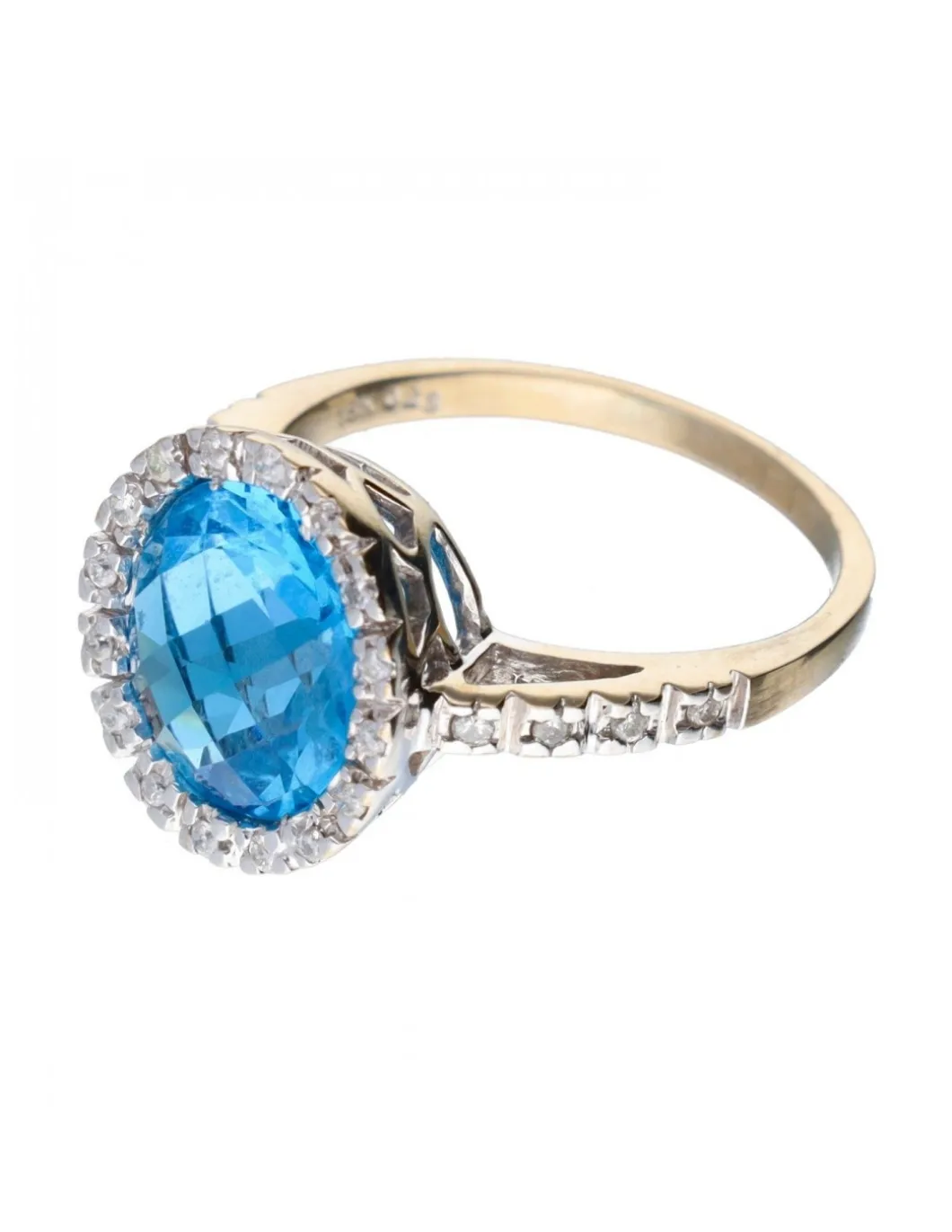 18 quilates Oro blanco - Anillo - 4.84 ct Topacio - Diamantes