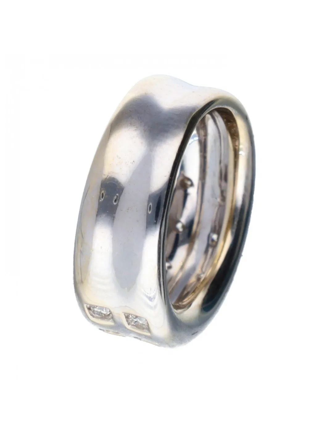 18 quilates Oro blanco - Anillo - 0.01 ct Diamantes