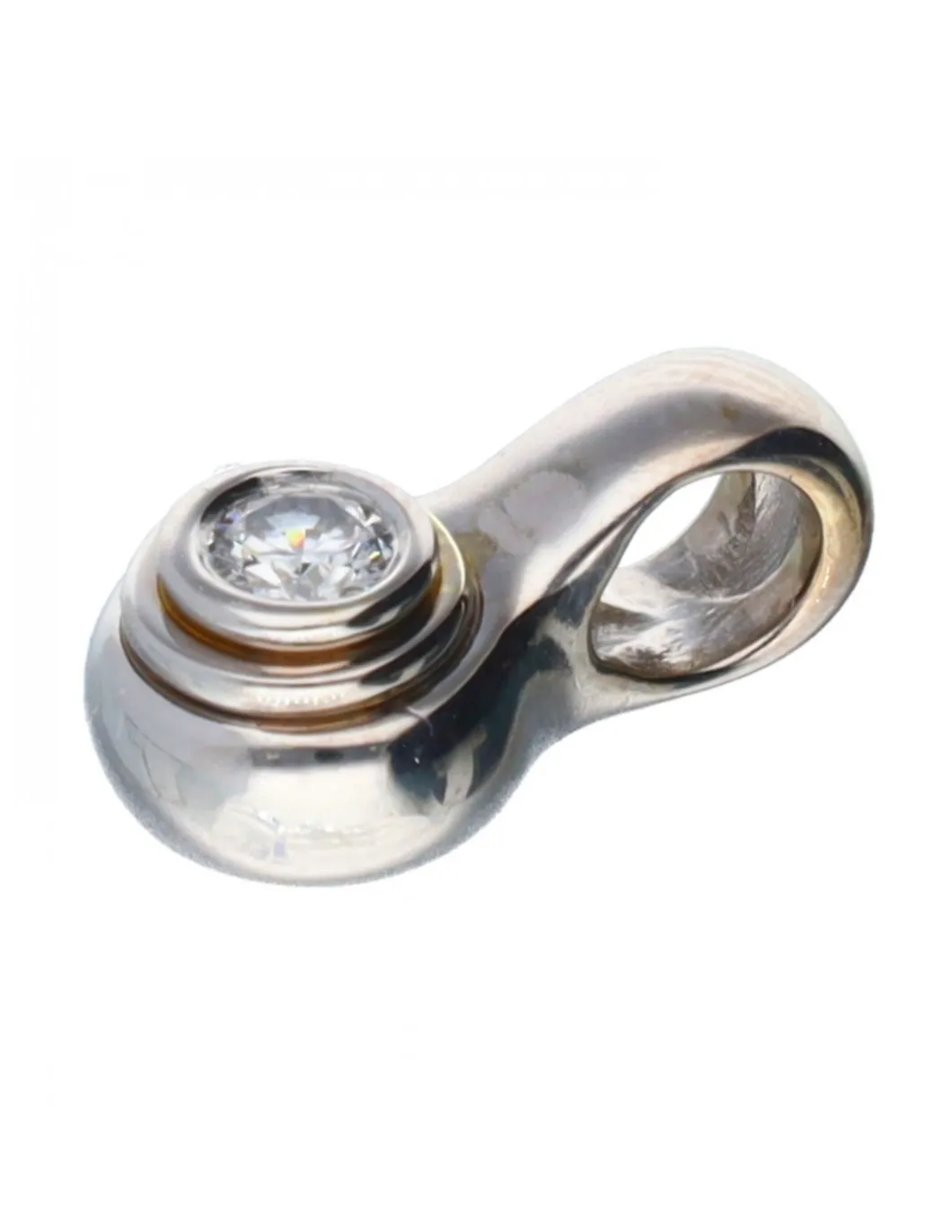 18 quilates Oro blanco - Colgante - 0.11 ct Diamante
