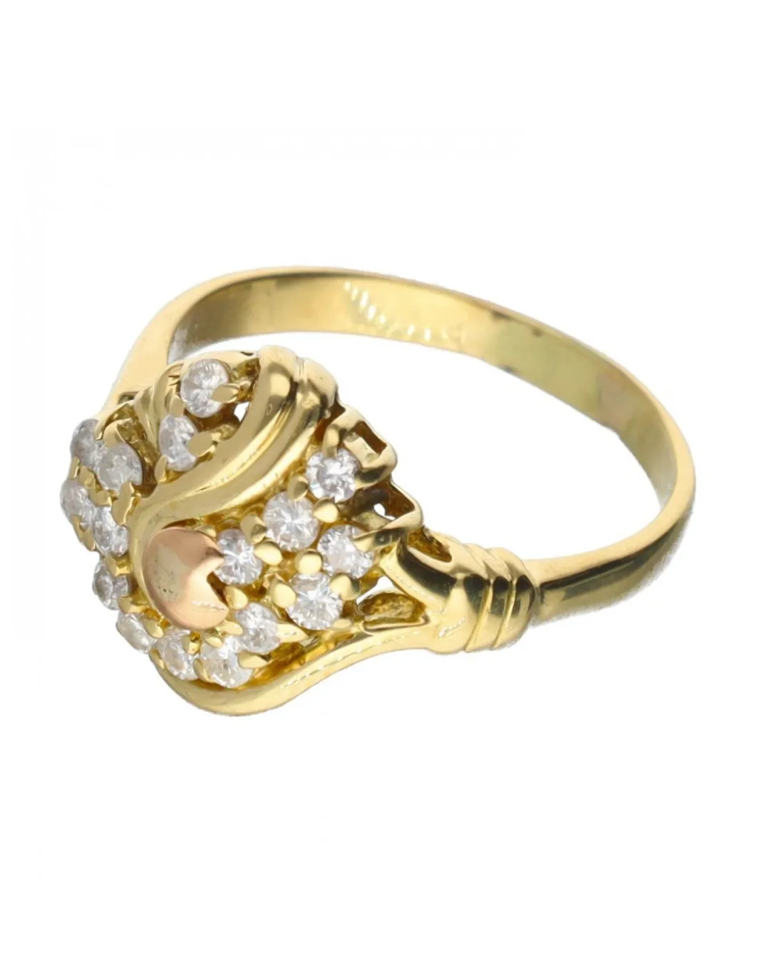 18 quilates Oro, Oro amarillo, Oro rosa - Anillo - 0.01 ct Diamante