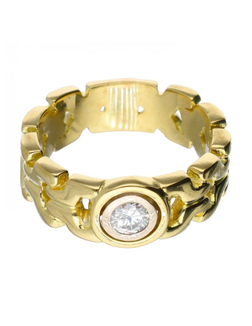 18 quilates Oro, Oro amarillo - Anillo - 0.16 ct Diamante