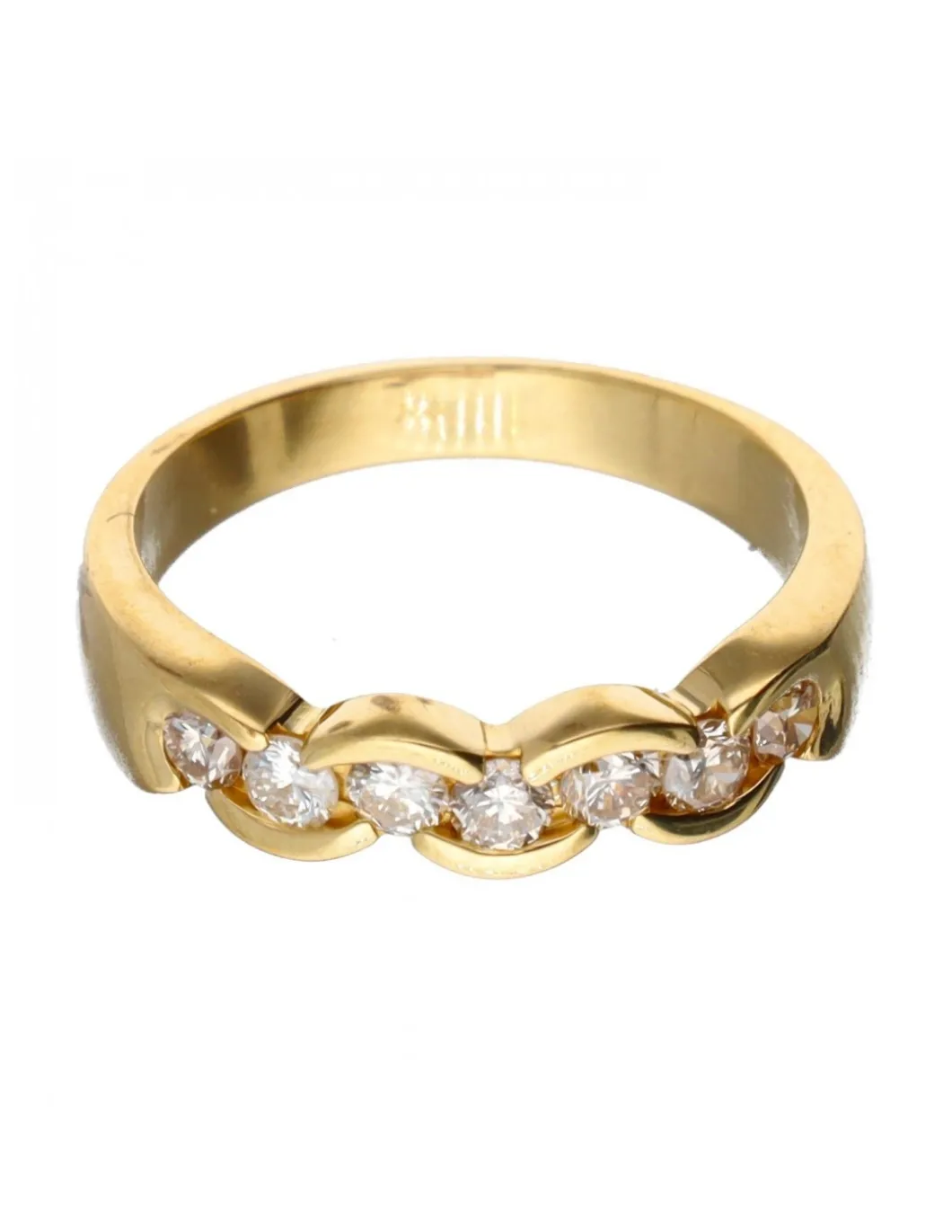 18 quilates Oro, Oro amarillo - Anillo - 0.03 ct Diamantes