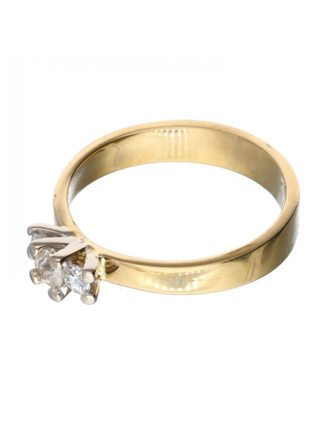 18 quilates Oro, Oro amarillo, Oro blanco - Anillo - 0.10 ct Diamante - Diamantes